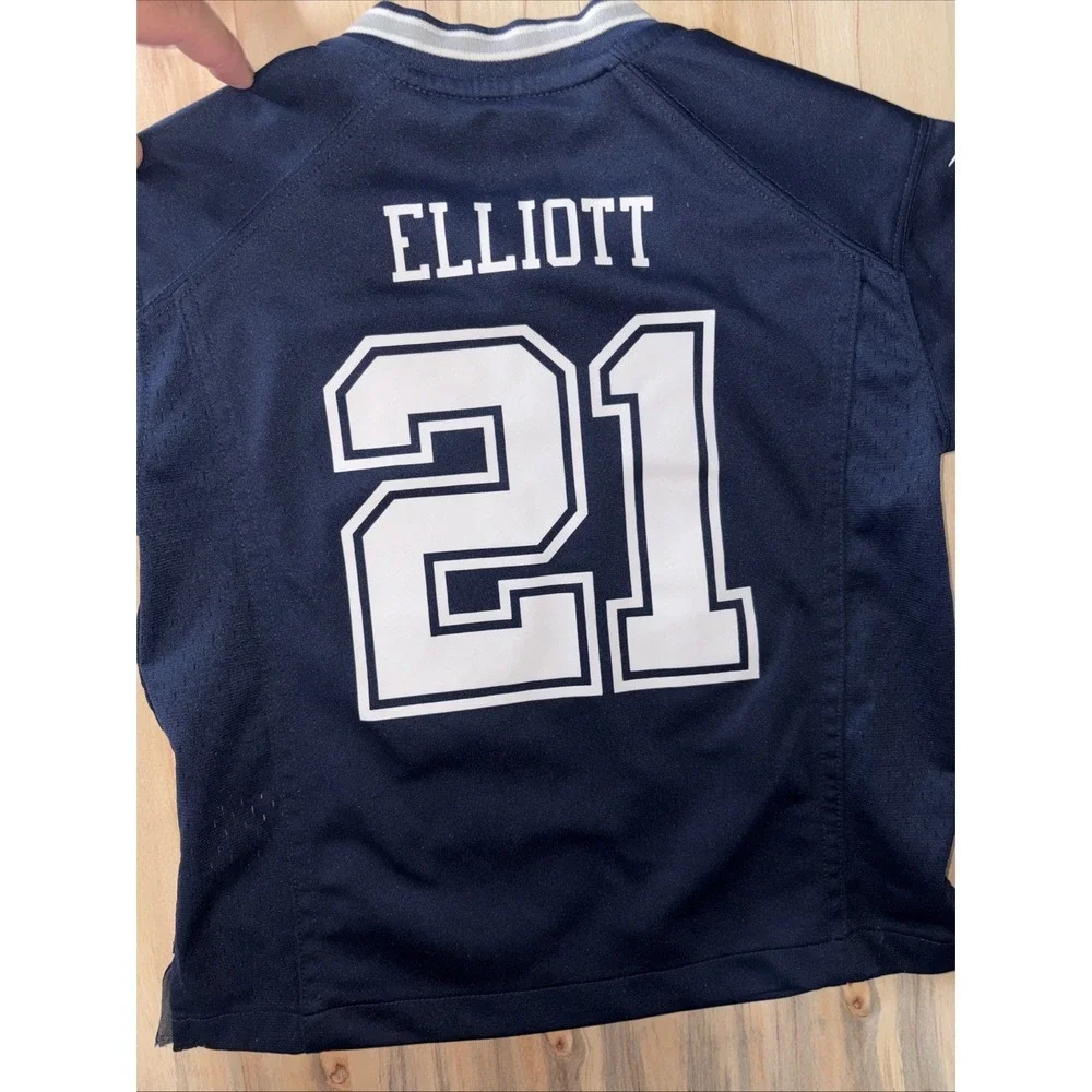 Nike Ezekiel Elliott Dallas Cowboys Sz M 5/6 Toddler Jersey Navy Kids Boys